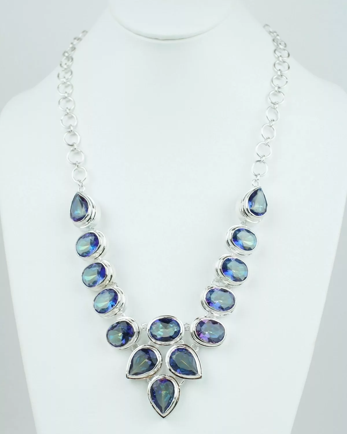Sapphire Blue Crystal Necklace